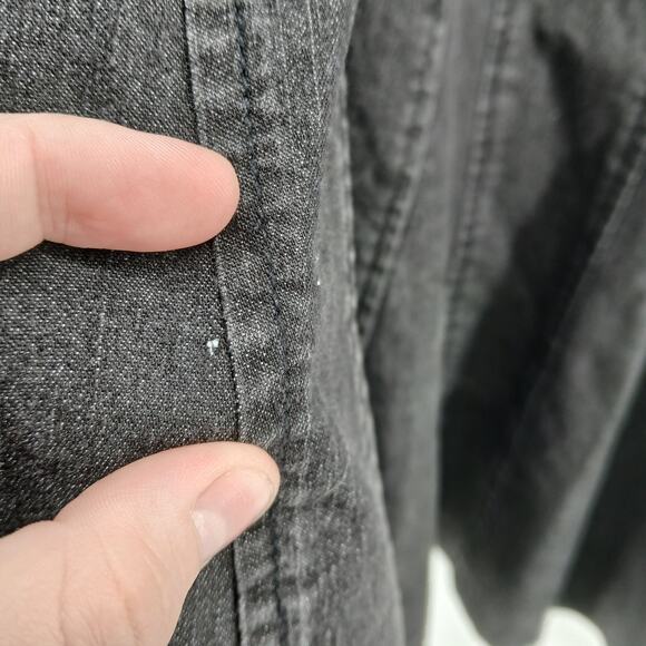 Larry Levine Black Acid Wash Midi Jean Skirt Size 10 Y2K Boho Western Goth Edgy - Picture 3 of 9